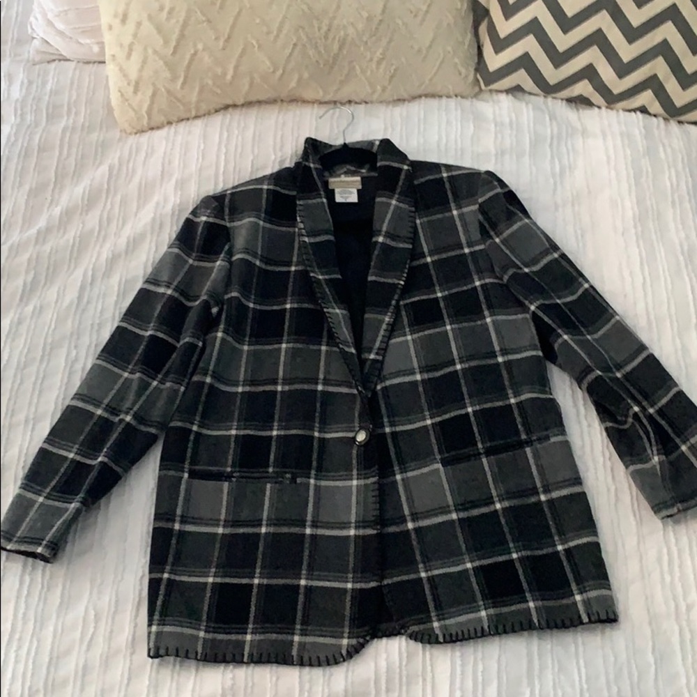 Coldwater Creek black and gray blazer. - Picture 2 of 4